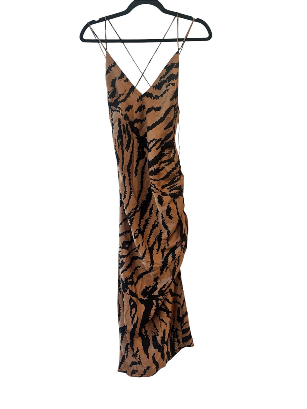 Zara Brown and Black Tiger Print Maxi Dress